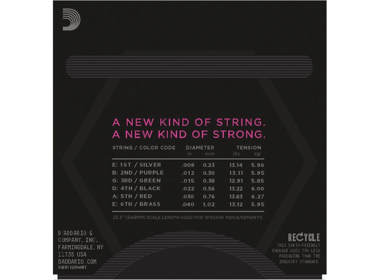 D'addario NYXL 09-40-BT El.Gitar Strenger 